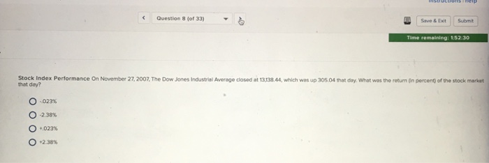  Question 8 (of 33) | Save & Exit | | Sutmit