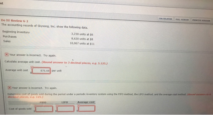  nt CALCULATOR FULL SCREEN PRINTER VERSION Do It! Review 6-2 The