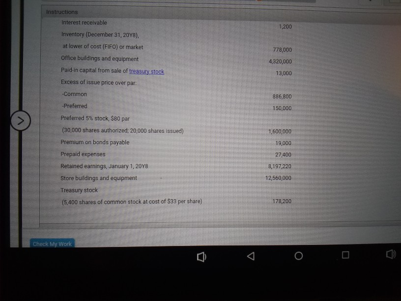the transactions recorded in part (1) and all adjusting entriesj, the data