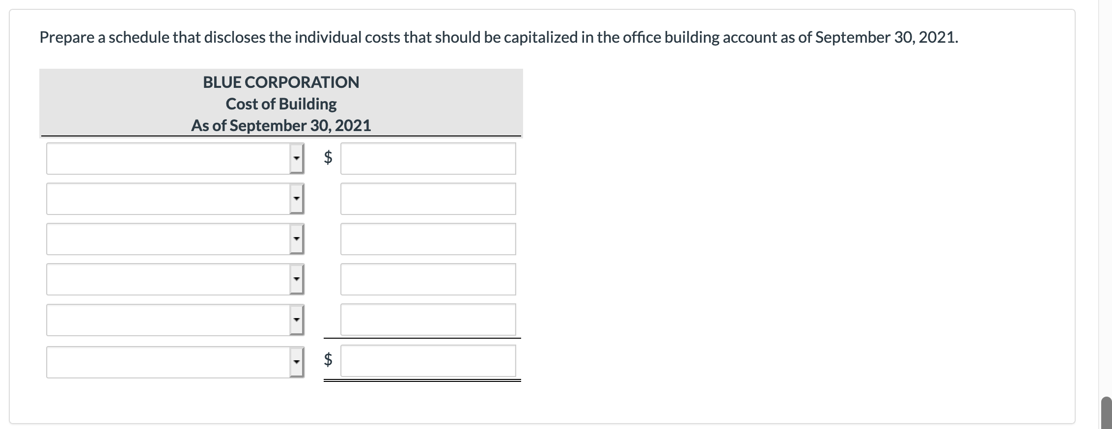 number 101) with a building. Blue paid a real estate broker's commission
