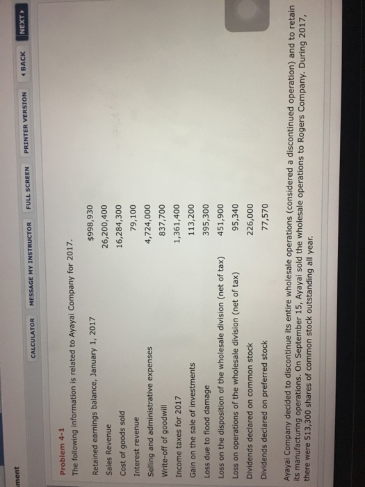  1.prepare a multiple-step income statement 2.prepare a retained earnings statement ment