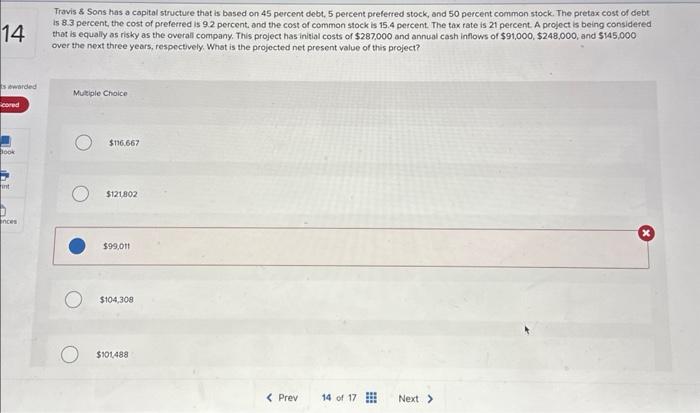  Travis \& Sons has a capital structure that is based on