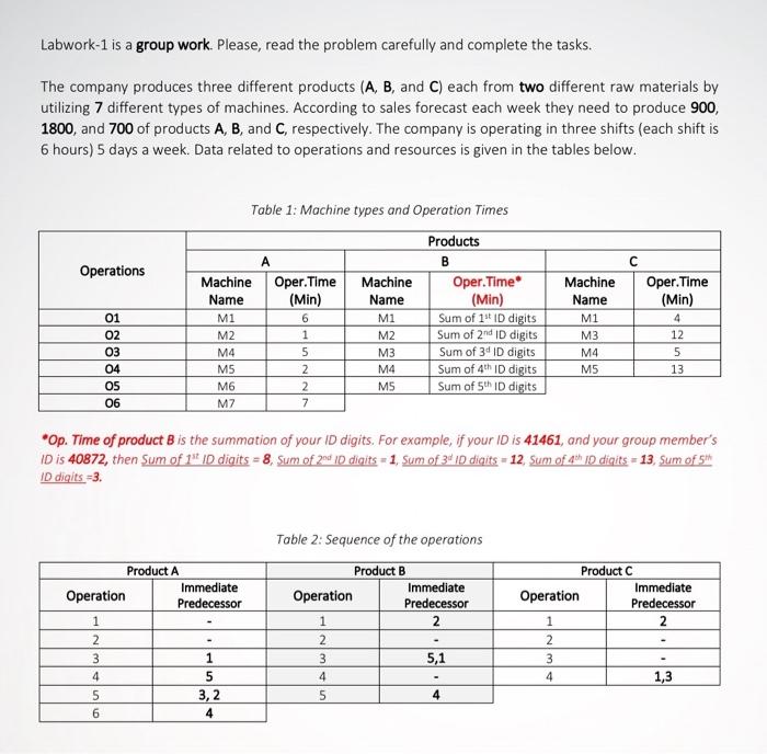 please use excel ( process flow add in ) to solve this