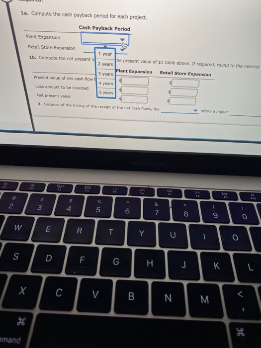 Inc. is considering two investment projects. The estimated net cash flows from