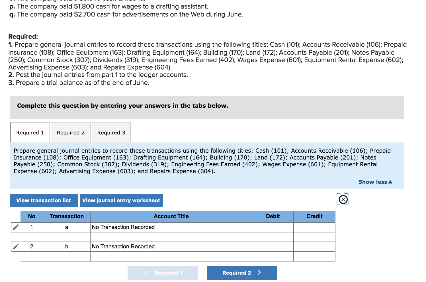 LO C3, C4, A1, P1, P2 Aracel Engineering completed the following transactions