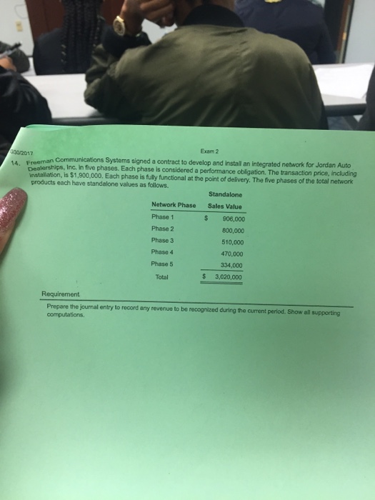  Exam 2 ystems signed a contract to develop and install an