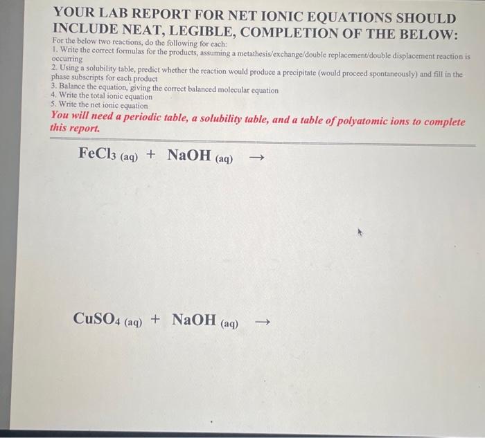 can you please label each step and explain YOUR LAB REPORT FOR