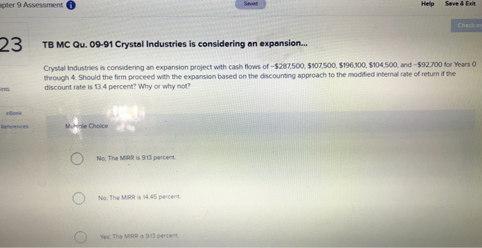  pter 9 Assessment Saved Help Save & Exit Check m 23