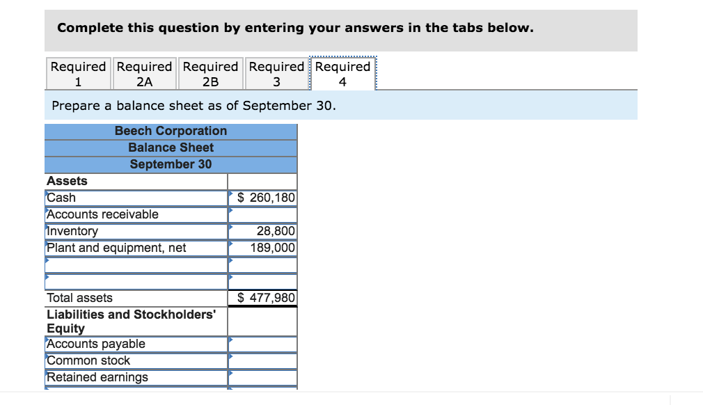 shown below: 10 points Beech Corporation Balance Sheet June 30 Assets Cash