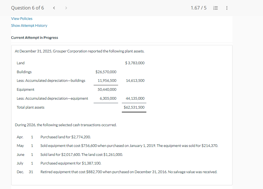  Current Attempt in Progress At December 31,2025, Grouper Corporation reported the