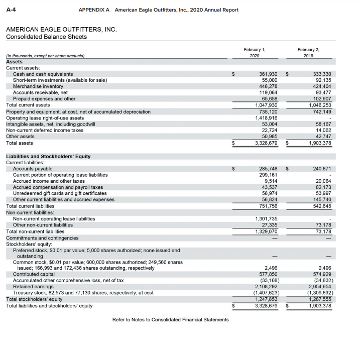 financial information for Buckle is presented in Appendix B. Required: 1. Calculate