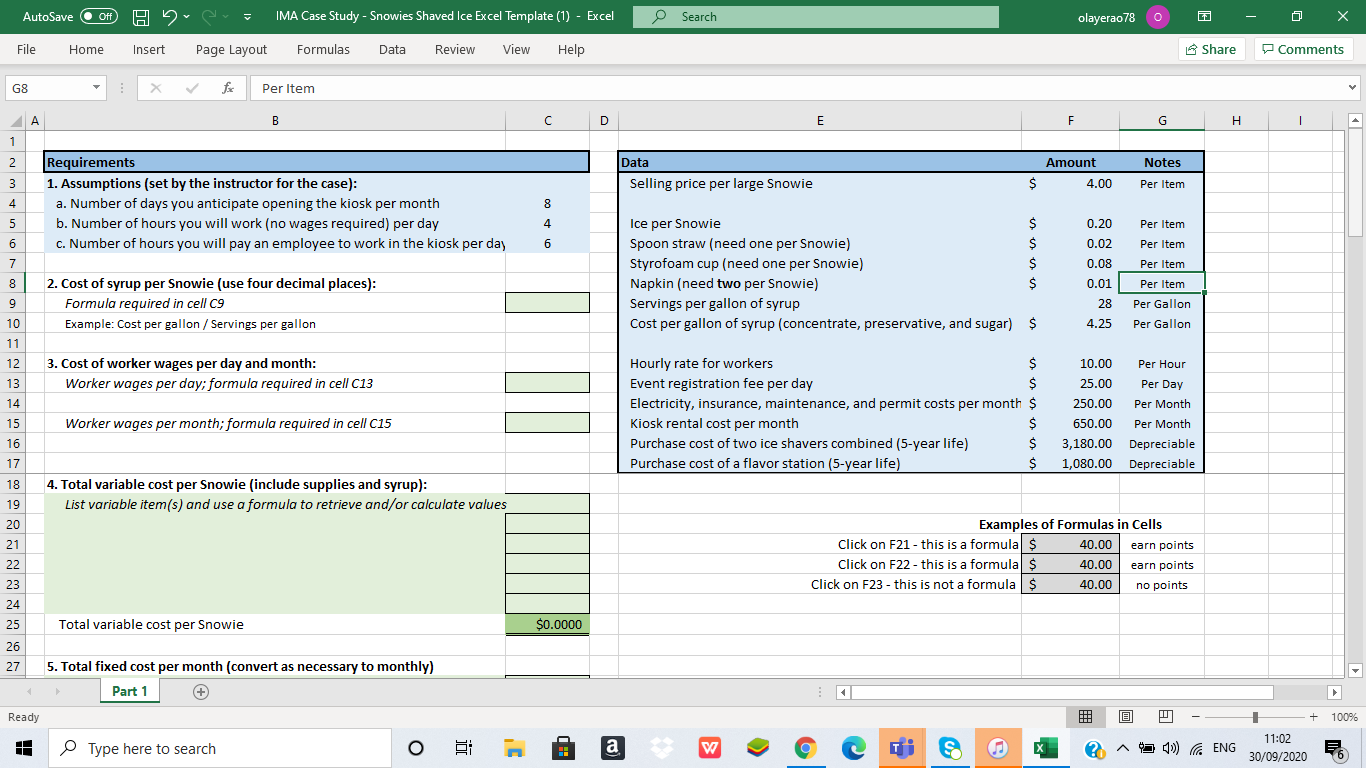 answer question 1-8 please and show formula plese i need it to