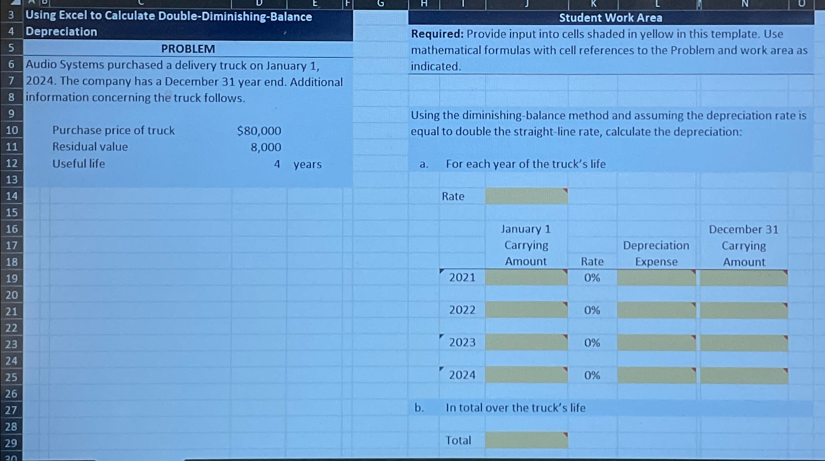  3 Using Excel to Calculate Double-Diminishing-Balance 4 Depreciation 5 PROBLEM Audio