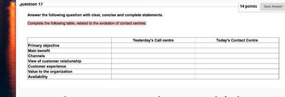  question 17 14 points Sone A Answer the following question with