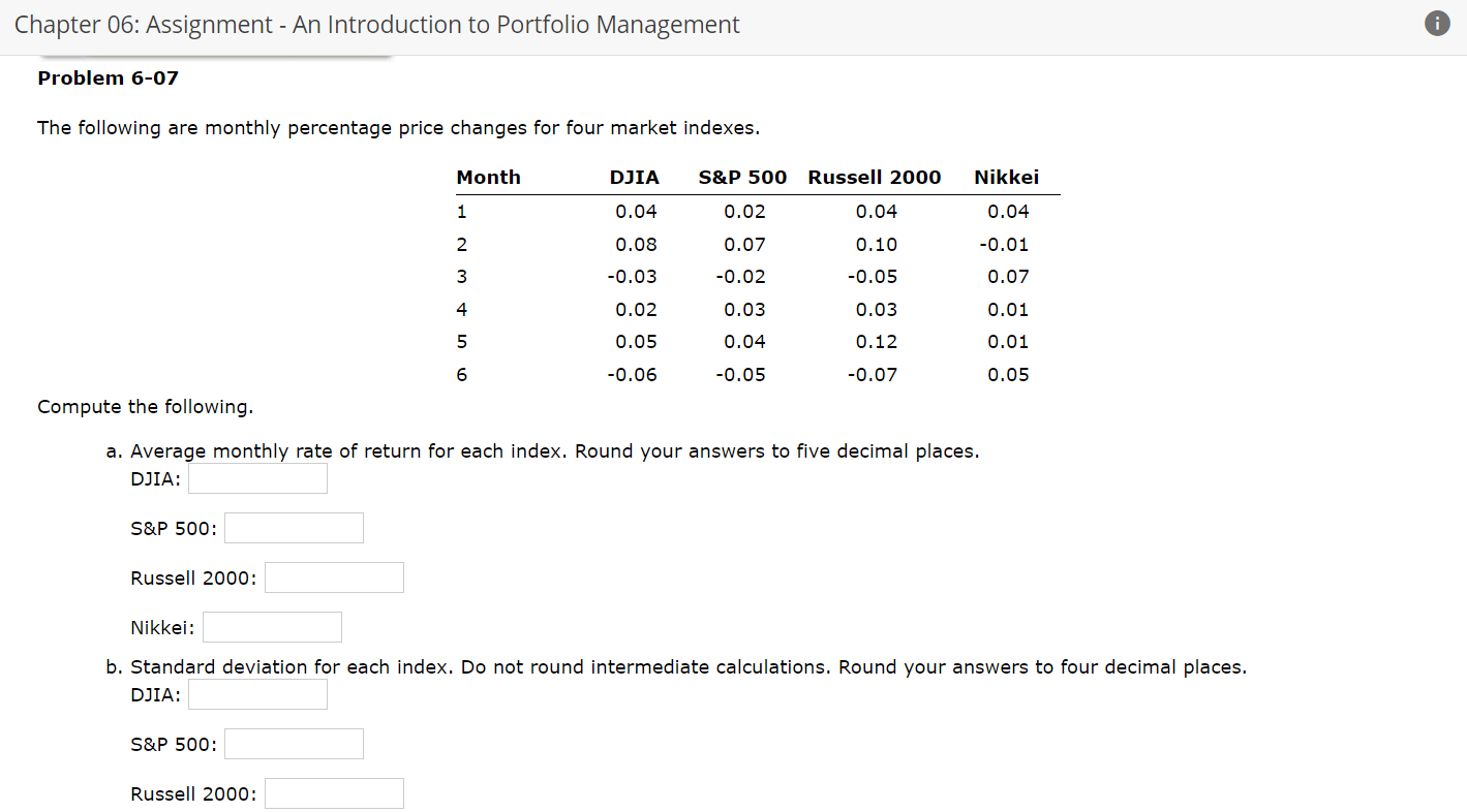Chapter 06: Assignment - An Introduction to Portfolio Management Problem 6-07