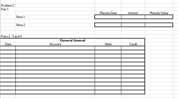 the maturity value for each of the following notes. Note 1--- \$12,000,