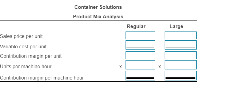 - X The company makes two sizes of bins: large (50 gallon)
