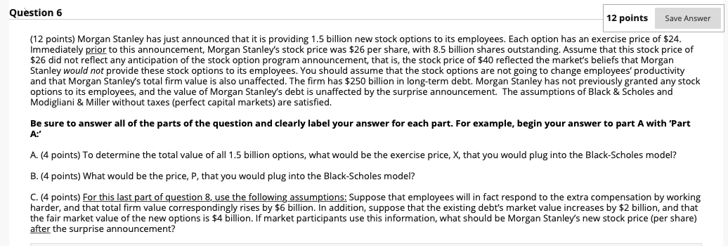  Some help and explanation will be great Question 6 12 points