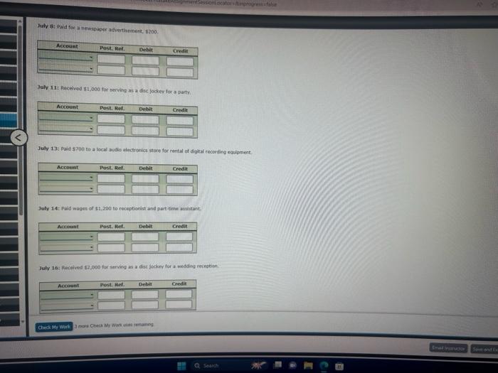 July, the second month of the businossis operatienis: If an amount boik