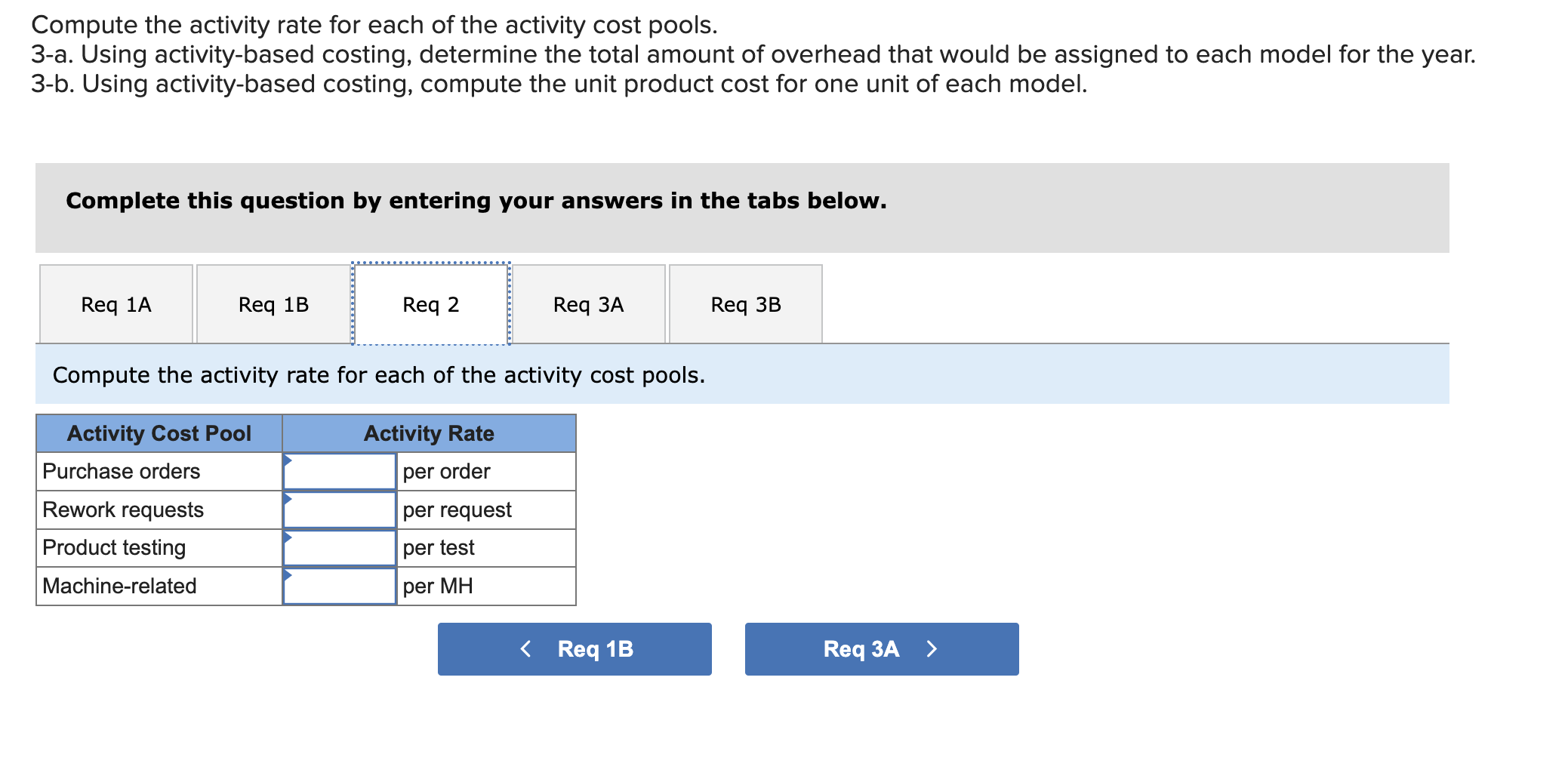 each model. Complete this question by entering your answers in the tabs
