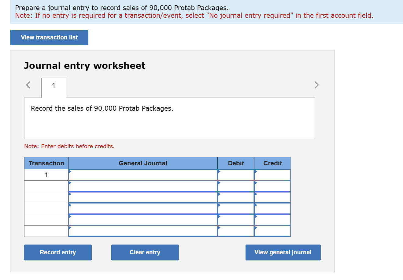 sales price of a Protab Package includes the following: - One Protab