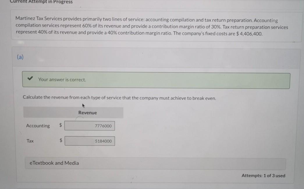 Current Attempt in Progress Martinez Tax Services provides primarily two lines