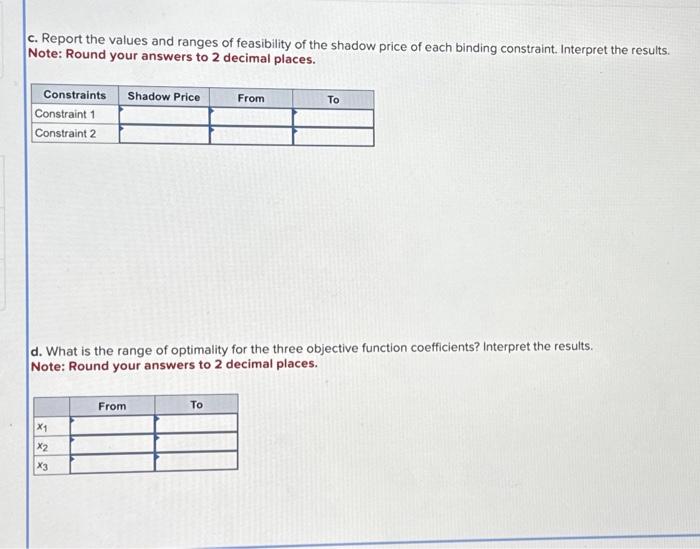 decision variables. Solve the LP problem to answer the following questions. a-1.