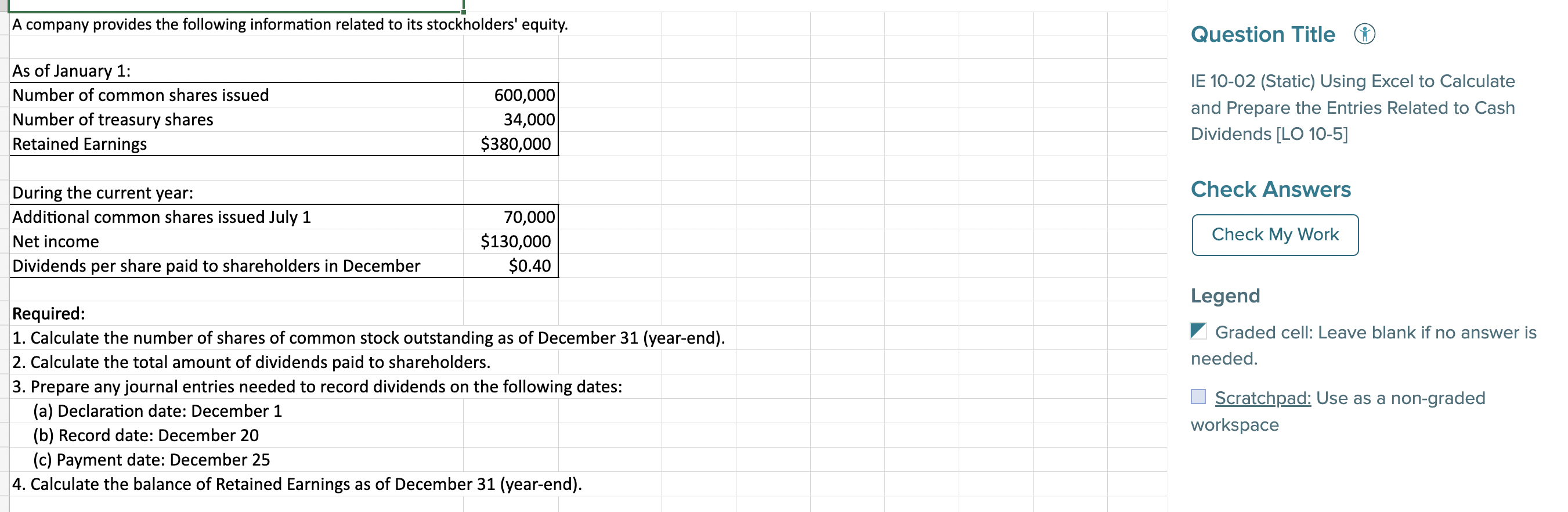2uestion Title (1) 10-02 (Static) Using Excel to Calculate nd Prepare