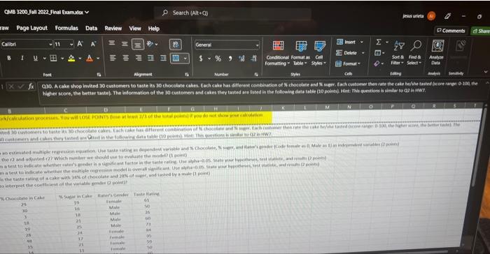 queld wse tp fveluate the moder? at poing Qus 3200 Fall 2002