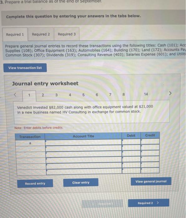 preparing a trial balance LO A1, P1 Business transactions completed by Hannah