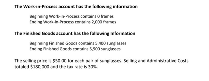 Excel and based on the information provided in the next section, complete