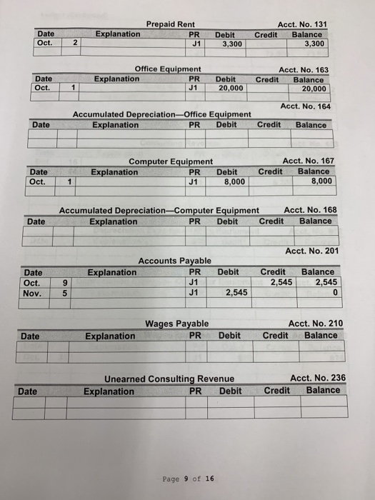 account 3 paid $1,130 cash to Global Mall for Scott Consulting's share