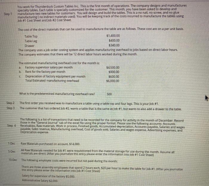  please answer step 8 Step 1 You work for Thunderduck Custom