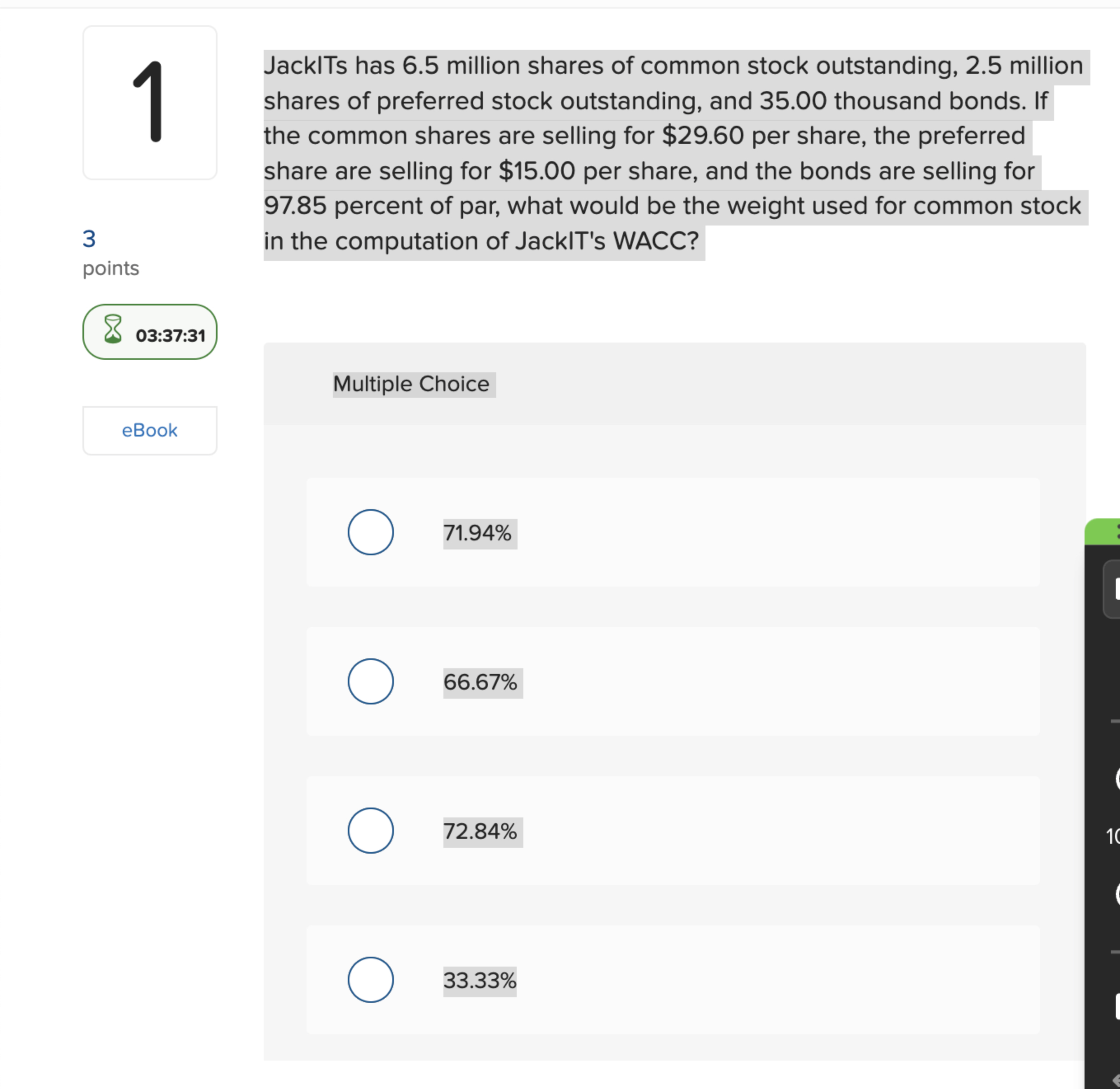  1 3 points 03:37:31 JackITs has 6.5 million shares of common