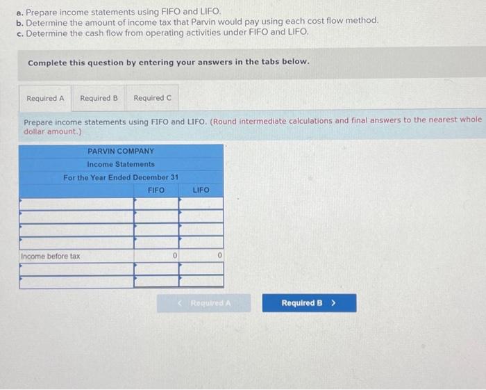 Show how different inventory cost flow methods (specific identification, FIFO, LIFO, and