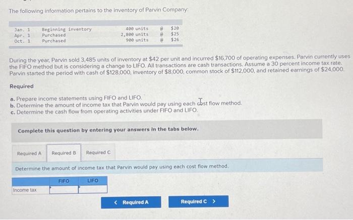 weighted average) affect financial statements The following information pertains to the inventory