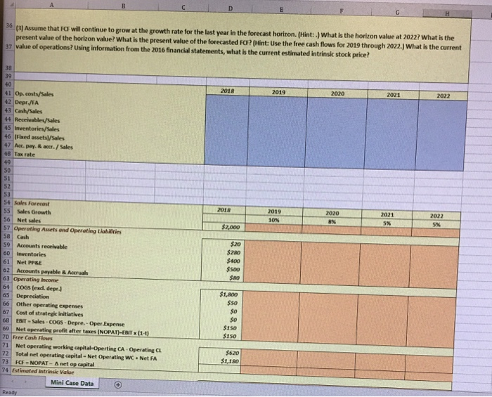 Mini Case Data 2 3 Figure 9-MC-1. Financial Statements and Other Data
