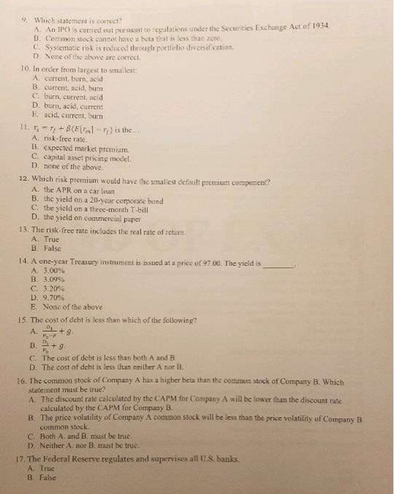  9. Which statement is con 1. An IPOs carried output start