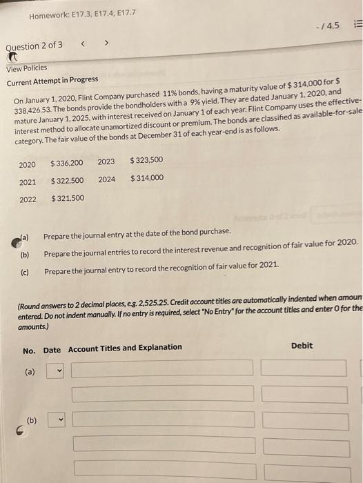  Homework: E17.3, E17.4, E17.7 - / 4.5 Question 2 of 3