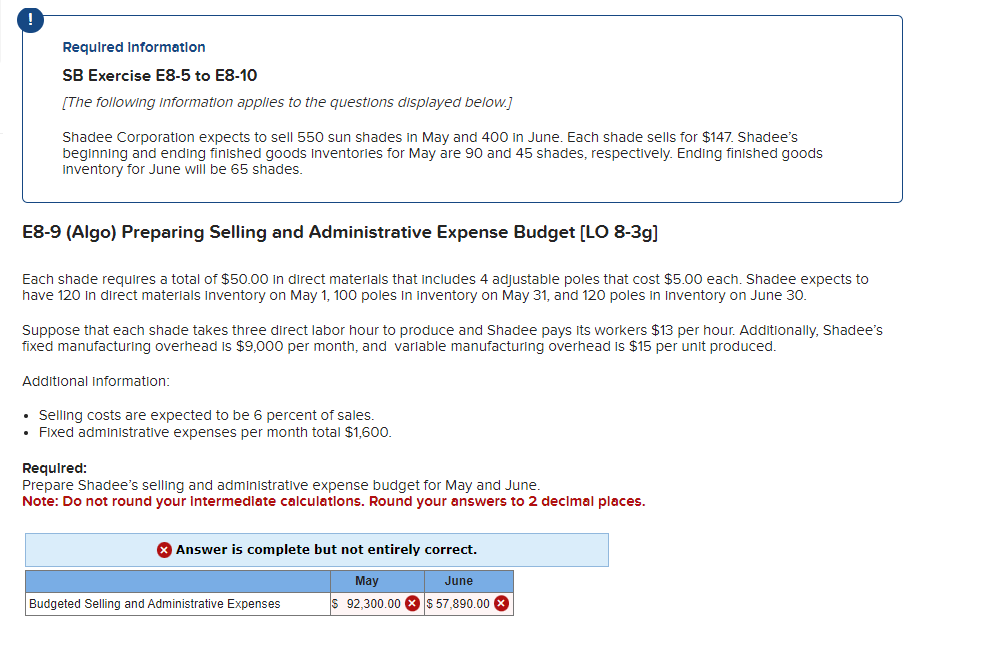  SB Exercise E8-5 to E8-10 Skip to question [The following information