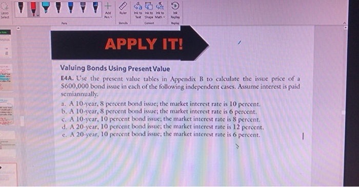  Add ht Set The APPLY IT! Valuing Bonds Using Present Value