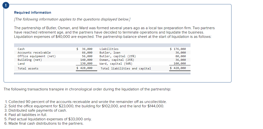  Please answer the question correctly. Required information [The following information applies