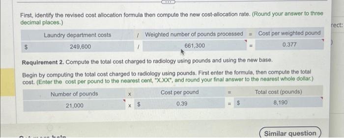 with formulas if possible Ted Martin, the administrator of Cook Community Hospital,