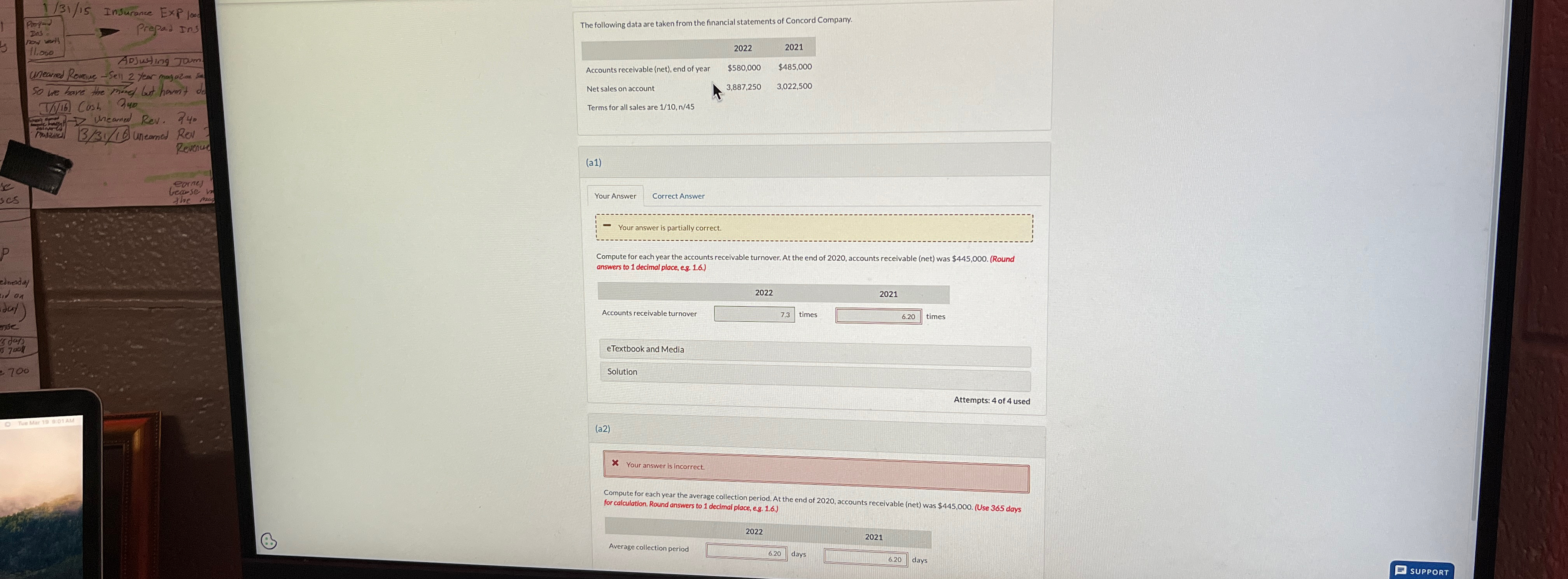 The following data are taken from the financial statements of Concord Company.