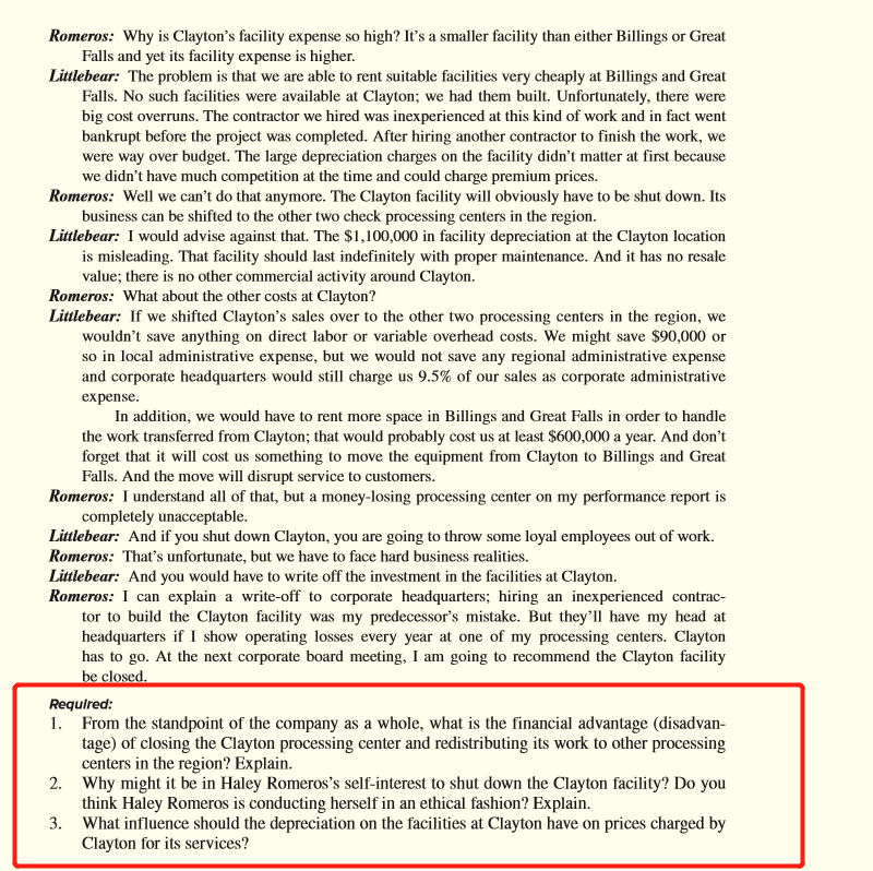 Pleases read the Case Ethics and the Manager; Shut Down or Continue