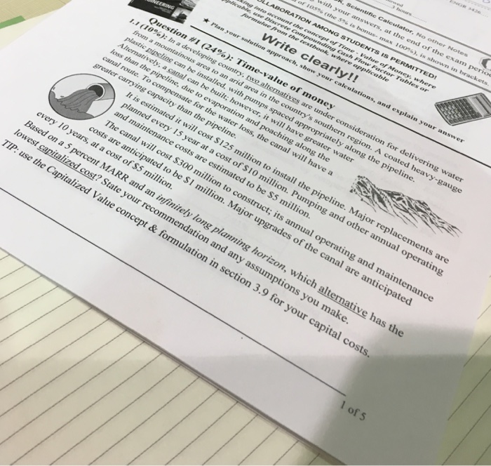  In a developing country, two alternatives are under consideration for delivering