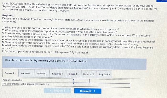  Using EDGAR (Electronic Data Gathering, Analysis, and Retrieval system), find the