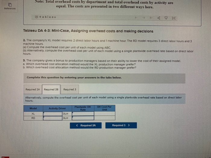 company wants to assign overhead costs to its two different models to
