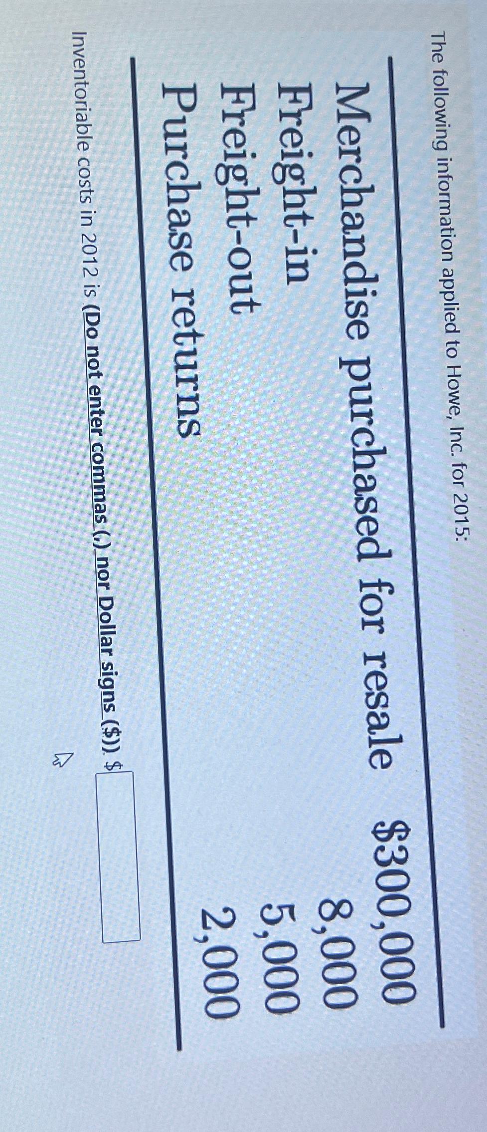  \table[[Merchandise purchased for resale,$300,000 