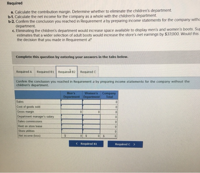 sold, it operates a separate department that has its own manager. The